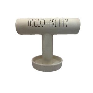 Rae Dunn HELLO PRETTY Bracelet Jewelry Holder Ivory Organizer Tray